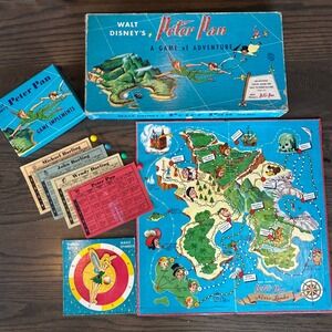Disney Peter Pan Game of Adventure 1953 Transogram Board Game No 3800 Complete